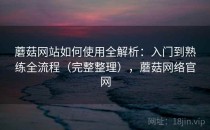 蘑菇网站如何使用全解析：入门到熟练全流程（完整整理），蘑菇网络官网