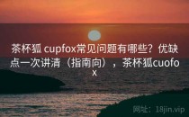 茶杯狐 cupfox常见问题有哪些？优缺点一次讲清（指南向），茶杯狐cuofox