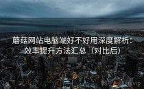 蘑菇网站电脑端好不好用深度解析：效率提升方法汇总（对比后）