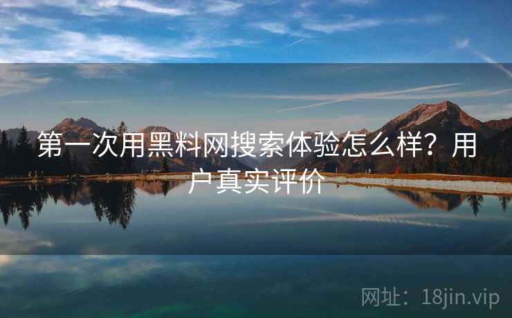 第一次用黑料网搜索体验怎么样？用户真实评价  第1张